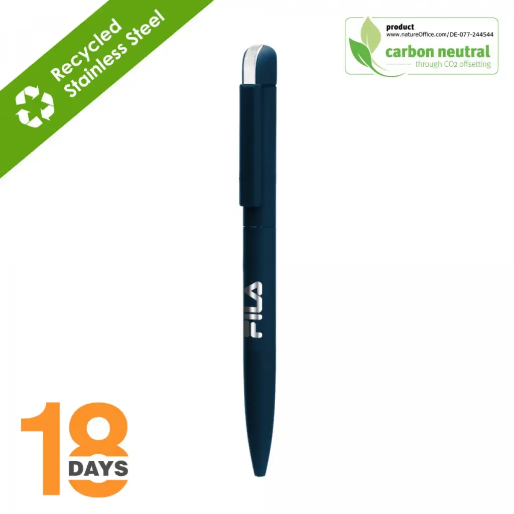 Folk Twist Metal Ballpen Blue Rubber